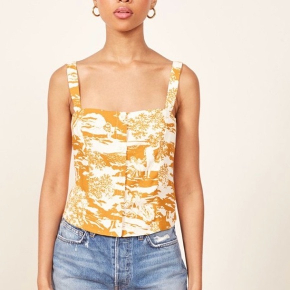 Reformation Yara Top - Renaissance Print - Picture 2 of 5